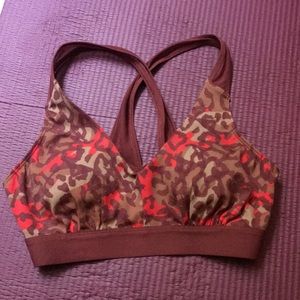 Aerie burgundy leopard pattern sports bra